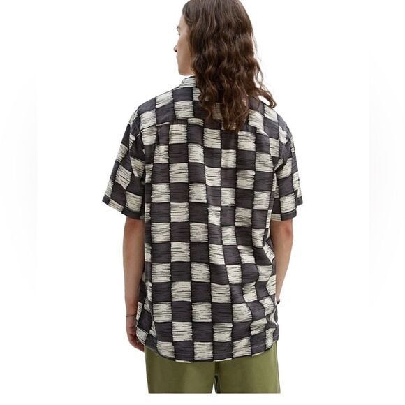 VANS MENS SHIRT‎ SIZE S MOORE WOVEN ASPHALT/ANTIQUE WHITE classic fit grunge NEW - Picture 12 of 14